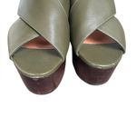 Marni Green Leather Crisscross Wedges Platform With Buckle Sandal Size 39 Photo 7