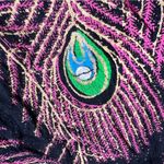 Shoreline Vintage  Sequined Peacock Feather Boho Maxi Skirt Photo 4