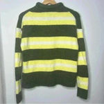 Madewell  Striped Fulton Sweater Small Wool Alpaca Green/Yellow Stripe Photo 2