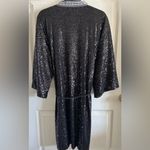 Chelsea and Violet Chelsie & Violet Black Open Front Sequin Duster Jacket Belted Kimono Size XL Photo 10
