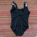 VTG INCHES AWAY RAINBOW ABSTRACT WRAP FRONT ONE PIECE BIKINI SCOOP BACK Black Size M Photo 3