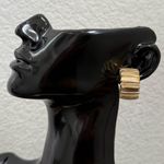 Givenchy Vintage  Silver & Gold-tone Ribbed Radiator Half Hoop Clip-On Earrings Photo 2