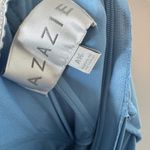 Azazie NWT CHARLIZE Steel Blue A-Line One Shoulder Mesh Dress size 14 Photo 6