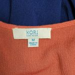Kori Ameica orange & blue colorblock cold shoulder blouse size medium Photo 8