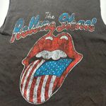 The Rolling Stones  American Flag Sleeveless Cropped Tank Top Gray Small Photo 4