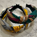 Set of Two Fabric Twist Center Headbands Yellow Photo 0