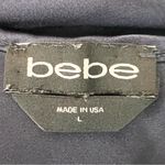 Bebe Navy Blue Satin Cowl Neck Midi Slip Dress Size Large Photo 7