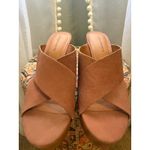 Lucky Brand  Pink Suede Platform Wood Heel Clogs Mules Sandals Size 9 M boho Photo 6