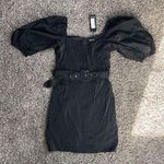 Nasty Gal black puff sleeve dress w/ belt Photo 0