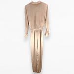 Adelyn Rae XS Kiara Long Sleeve Satin Jumpsuit Champagne Beige New With Tags Photo 1