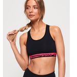 Superdry  Sport Core Essential Sports Bra Women's 2 Black Pink Racerback NWT Photo 0