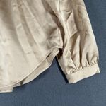 Ann Taylor  Petite Blouse SP Champagne Tie Neck Long Sleeve Dressy Business Top Photo 2