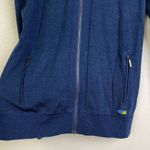 Alaska by Luly Yang Sweater Jacket Small Blue Full Zip Knit Airlines *Holes Photo 4