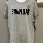 NFL  New Orleans Sunday Football Women’s Short Sleeve Heather Gray T-Shirt-Large Photo 0
