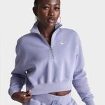 Nike WOMEN'S  SPORTSWEAR PHOENIX FLEECE OVERSIZED HALF-ZIP CROP SWEATSHIRT small Photo 0
