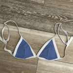 SheIn Swimwear Sz S Adorable Bikini Top Blue & White Rib Knit Photo 2