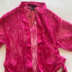 Hunkemoller Pink Peacock Lace Long Kimono Robe, NWT Size L Photo 5