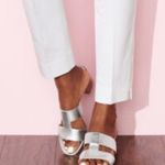 Talbots Like New Leather Tilly Block Heel Sandals Silver Size 9 1/2 Photo 9