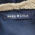 Basil and Lola Gray Cardigan with Sheer Navy Back Size Large Gray Cardigan Blue Photo 6