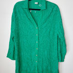 Anthropologie Akemi + Kin Abacos Green Eyelet Tunic Blouse Top Medium OB762780 Photo 0