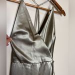 Jenny Yoo  Lana Satin Wrap Bridesmaid Dress in Sage Photo 4