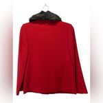 Valerie Stevens Petite Collection Red Cherry Blazer with Faux Fur Collar Photo 2