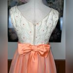 Darling Vintage 1970s Peach Bridesmaid/Prom Gown! White Size 8 Photo 4