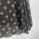 Eight Sixty Blouse Size Large Leopard Face Polka Dot Sheer Contemporary Dots Photo 4