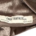 ZARA  TRAFALUC GRAY VELOUR BLACK LACE MOCK NECK PULLOVER SHORT SLEEVE TOP S Photo 6