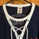 PINK - Victoria's Secret Victoria’s Secret pink Detroit Tigers Navy Blue Lace-Up Jersey! Photo 1