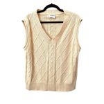 CALLAHAN KNITWEAR Chelle Cable Knit Sweater‎ Vest Sz XL White Photo 1