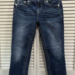 Miss Me  Crop Denim Jeans Sequins/Embroidered/Gems Logo Size 27‎ Western/Boho Photo 0