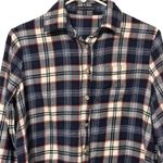 Brandy Melville  blue‎ plaid flannel New York shirt one size OS Photo 2