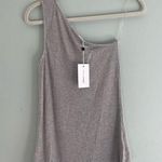 Lovers + Friends  Ribbed One-Shoulder Tank Top Grey NWT Photo 0