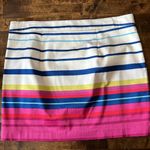 Tart  White Pink Blue Striped Mini Skirt Size Medium Photo 2