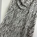 Match Point 100% Linen Tunic Dress Zebra Stripe Womens Sz Medium Cowl Neck Gray Photo 7
