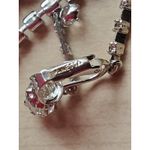 Panetta Earrings & Matching Necklace Set Silver Tone Crystal Bridal 90s Photo 6