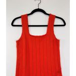 Reiss Womens Top Red Dory Stitch Interest Square Neck Vest Tank Stretch Small Photo 6