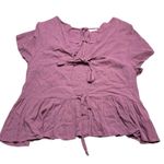 Altar'd State Altar’d State Blouse with Three Tie Bows in the Back XS Photo 1