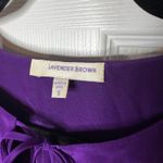 Lavender Brown  Purple 100% Silk Tie Neck Long Sleeve Blouse Top Women's Size S Photo 1
