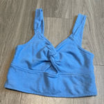 Madewell  Sky Blue Knotted Crop Top Photo 0