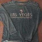 Bin 1 Women Tie Detail Las Vegas Sweatshirt/Shirt Pastel Green Size Small/Medium Photo 5
