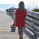 AQUA Gauze Off The Shoulder Tassel Mini Dress In Coral Photo 11