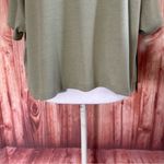 Zobha  Sage Green Oversized Cropped Crewneck T Shirt Photo 8