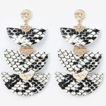 EXPRESS ✨ Tiered Snakeskin Print Half Moon Drop Earrings✨ Photo 0