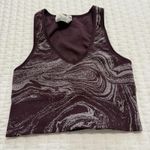 Athleta Burgundy Purple Marbled Metallic Athletic Ribbed Crop Top Sz S Small Photo 9