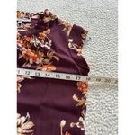 Stitch Fix Daniel Rainn  Cap Sleeve Open Neck Burgundy Floral Semi Sheer Top PXS Photo 5