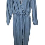 Lovers + Friends Jumpsuit Size S Blue Chambray Denim Long Sleeve Boho Chic Photo 0