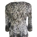 Dress Barn  Black White Paisley Abstract Design Stretch Top Medium Photo 1