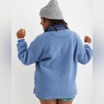 Aerie NWT Dream Sherpa Quarter Zip Sweatshirt Marbled Blue Size XL Photo 1